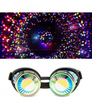 Goggle Wormhole Kaleidoscope Goggles - Festival Rave Costume Cosplay Prism EDM 3D Welding Gothic Goggles - Polychrome - C518G...