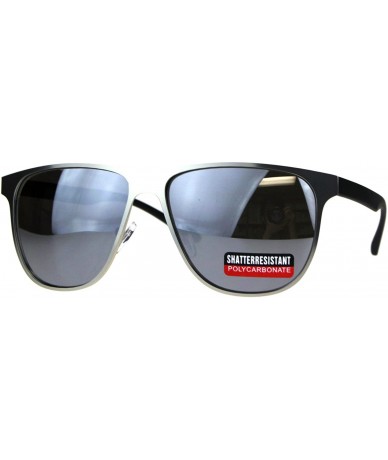 Square Mens Fashion Sunglasses Stylish Designer Fashion Shades UV 400 - Silver (Silver Mirror) - C718CE5EMNQ $21.45