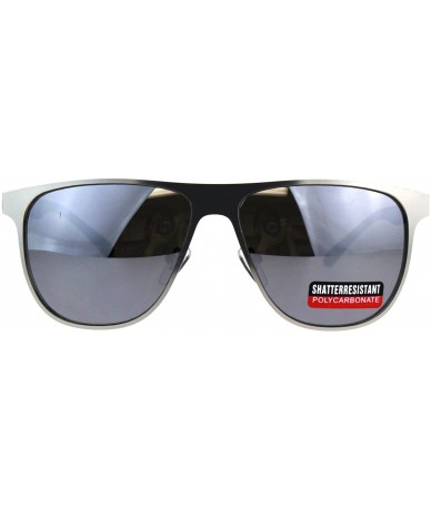 Square Mens Fashion Sunglasses Stylish Designer Fashion Shades UV 400 - Silver (Silver Mirror) - C718CE5EMNQ $9.16