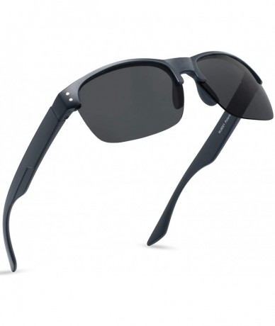 Rimless Polarized Sunglasses for Men Women Golfing Driving 8021 - Grey/Grey - CJ18TNY6HMW $9.44