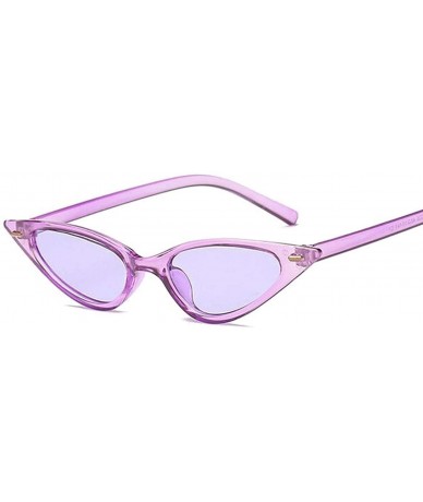 Square Vintage Sunglasses Women Cat Eye Luxury Brand Designer Sun Glasses Retro Small Purple Ladies Sunglass Eyewear - CE198Z...