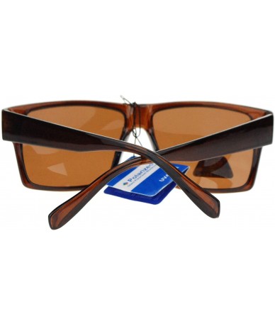 Square Polarized Lens Sunglasses Reduce Glare Classic Square Frame - Brown - C31867SA44G $12.67