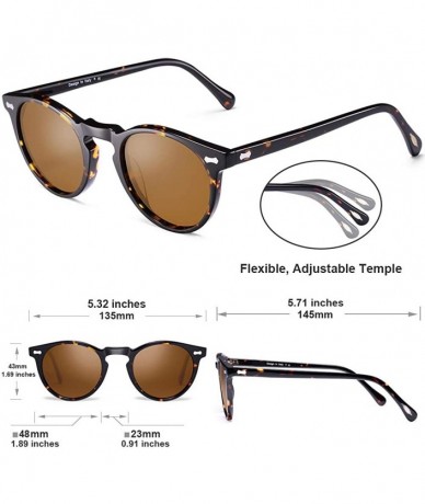 Oval Vintage Round Polarized Sunglasses for Women UV Protection Outdoor Eyewear CA5288C - C91836GR0LO $24.35