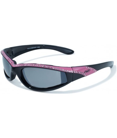 Sport Eyewear Marilyn 11 Ladies Riding Glasses with Flash Mirror Lenses - Black/Pink - C711J8N5N4F $38.10