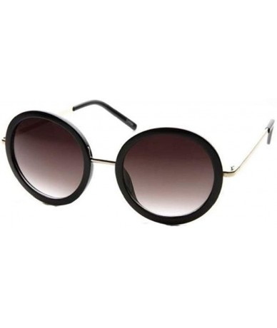 Oversized 1 Pcs Metal Arms Oversized Retro Vintage Style Round Sunglasses - Choose Color - Black - Gold - CS18M8GKHZZ $29.26