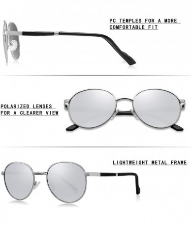 Oval Classic Round Polarized Sunglasses for Women and Men- Metal Frame with Spring Hinges - CG18UC35W6K $10.78