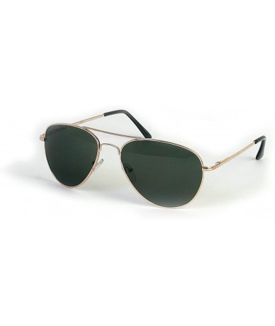 Aviator Metal Classic Aviator Color Lens Sunglasses Medium Size P968 - Gold-green Lens - CJ11BJ60JED $14.24