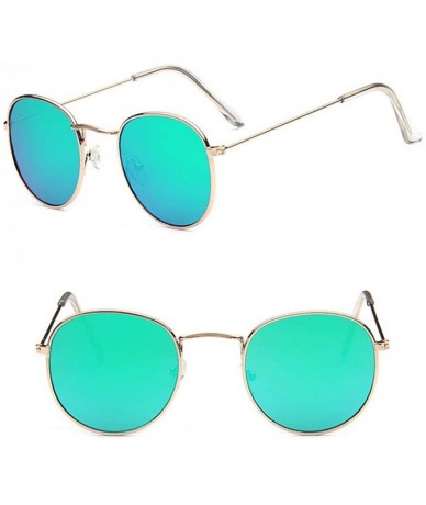 Round Round Mirror Sunglasses Women Metal Vintage Sun Glasses Female Classic - 7 - C618R47QXEQ $59.53