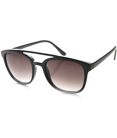 Aviator Squared Bold Frame Plastic Aviator Sunglasses - Shiny-black Lavender - CU11XUNUWVX $11.01