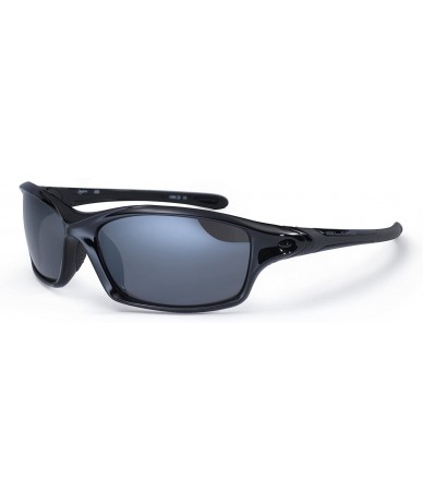 Wrap Daytona Sunglasses - Shiny Black - Black - CE116YHYHGX $87.14