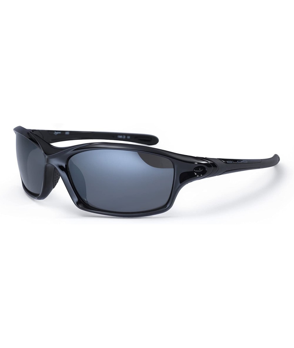 Wrap Daytona Sunglasses - Shiny Black - Black - CE116YHYHGX $75.73