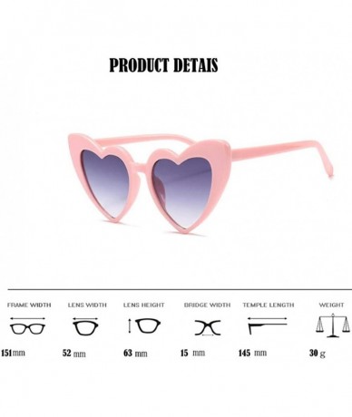 Goggle Love Heart Shaped Sunglasses for Women - Vintage Cat Eye Mod Style Retro Glasses - Pinkblack - CY18C2WD4LO $21.00