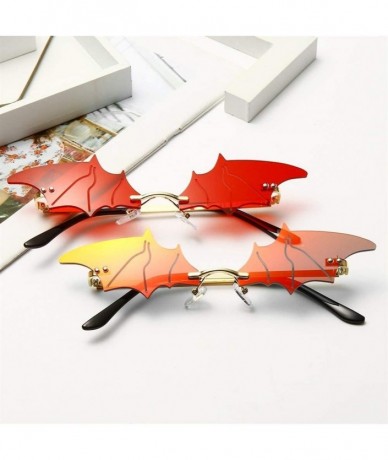 Rimless Bat Sunglasses for Women Rimless Sun Glasses Eyewear Shades - Silver Lens - CQ190398RA6 $24.15