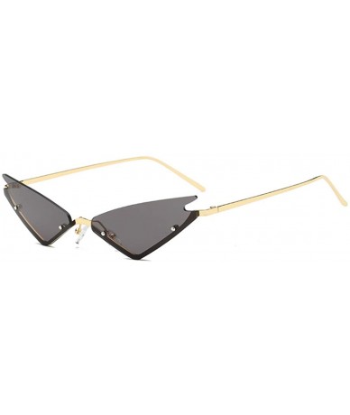 Square Unisex Fashion Cat Eye Metal Frame Candy Color Small Sunglasses UV400 - Gray - CN18NHDHKER $23.74