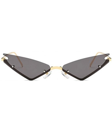 Square Unisex Fashion Cat Eye Metal Frame Candy Color Small Sunglasses UV400 - Gray - CN18NHDHKER $8.53