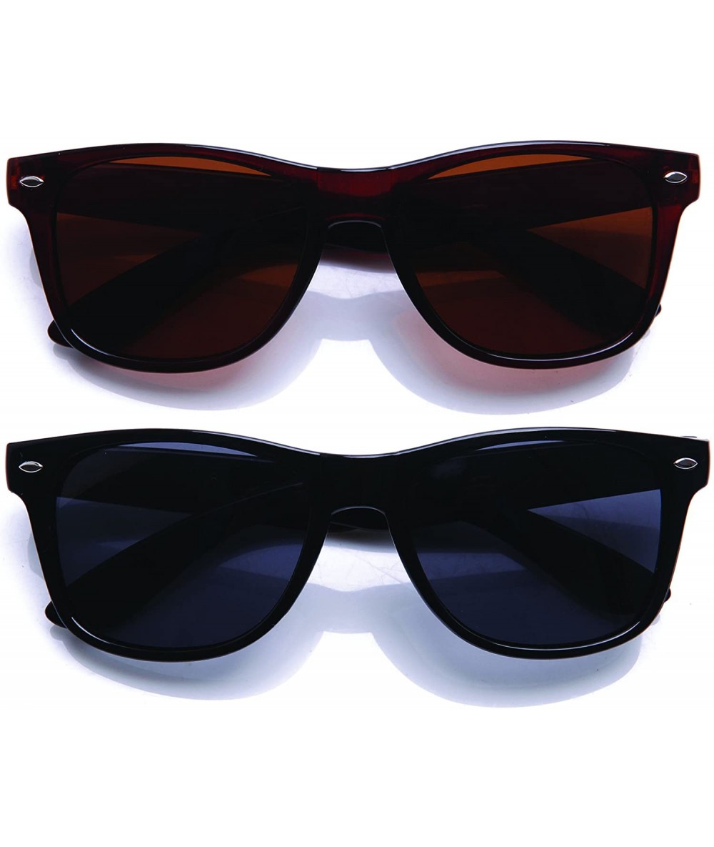 Wayfarer 80's Classic Horned Rim Vintage Polarized Anti-Glare 100% UV Protection Sunglasses for Women and Men - CF183AWTC6U $...