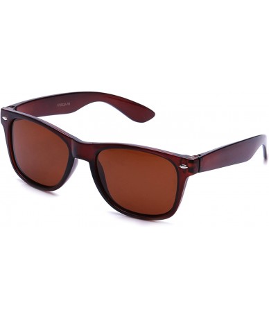 Wayfarer 80's Classic Horned Rim Vintage Polarized Anti-Glare 100% UV Protection Sunglasses for Women and Men - CF183AWTC6U $...