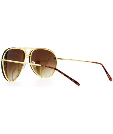 Aviator Rimless Retro Vintage Style Oversize Mirror Lens Pilot Sunglasses - Gold - CP12MAVN8L9 $13.36
