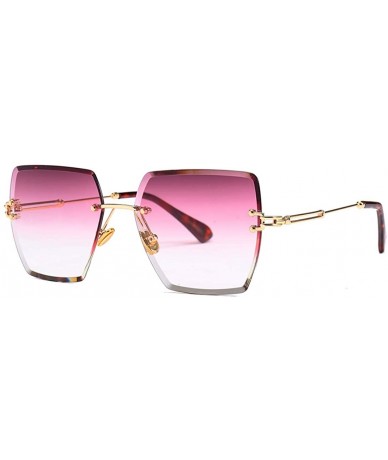 Oversized Fashion Men women Oversized Frameless Candy color Sunglasses UV400 - Purple - CX18NO0NHHY $21.81