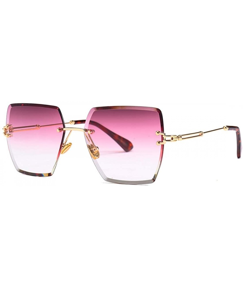 Oversized Fashion Men women Oversized Frameless Candy color Sunglasses UV400 - Purple - CX18NO0NHHY $8.96