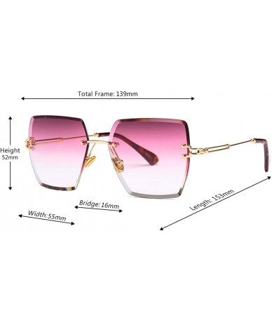 Oversized Fashion Men women Oversized Frameless Candy color Sunglasses UV400 - Purple - CX18NO0NHHY $8.96