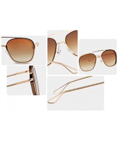 Aviator Fashion 2019 new sunglasses - ladies sunglasses - double beam sunglasses - B - C818S9LIC8L $45.32