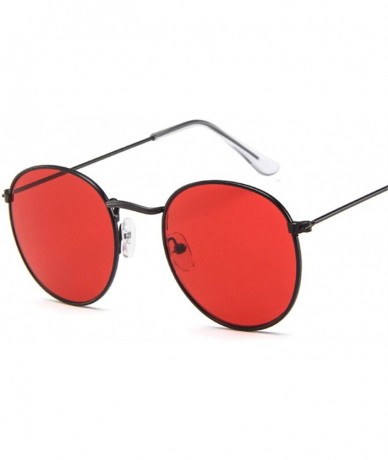 Goggle Retro Round Sunglasses Women Red Yellow Sun Glasses Womens Alloy Frame Mirror Sunglass Shades - Yellow - CK197Y7G9KZ $...