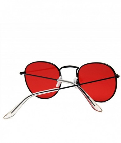 Goggle Retro Round Sunglasses Women Red Yellow Sun Glasses Womens Alloy Frame Mirror Sunglass Shades - Yellow - CK197Y7G9KZ $...