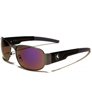 Rectangular Cool Designer Modern Mens Fashion Mirrored Lens Rectangle Sunglasses (Gunmetal/Purple) - C01895K9YEU $11.96