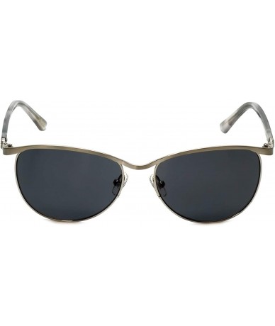 Oval Designer Sunglasses AX00006 in Silver with Grey Lenses - C218IA535II $55.47