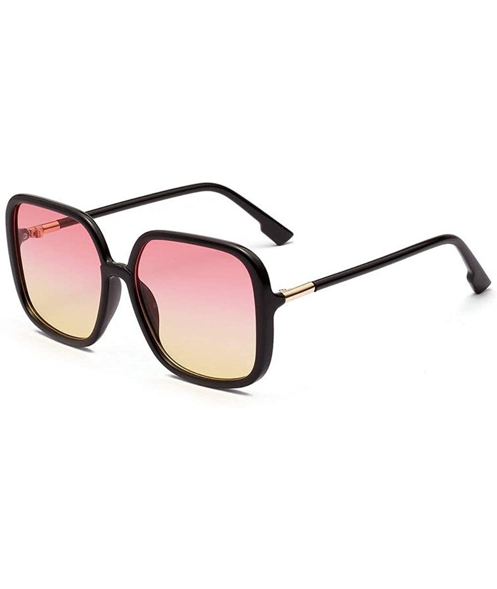 Square 2019 new color marine lens square semi-metal retro unisex brand designer sunglasses UV400 - Pink Yellow - C118WQ3CI8A ...