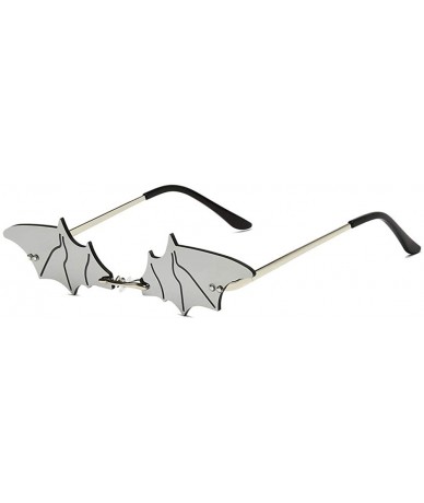 Rimless Bat Sunglasses for Women Rimless Sun Glasses Eyewear Shades - Silver Lens - CQ190398RA6 $24.15