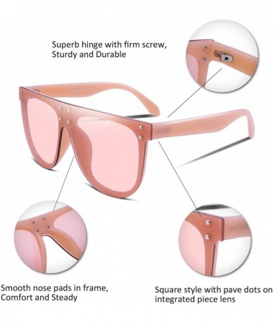 Oversized Women Vintage Oversized Sunglasses UV400 Female Square Eyewear B2285 - Pink - CS18TLK8DMH $12.45