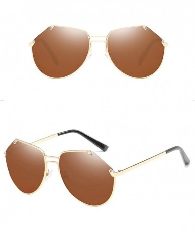 Sport Classic Retro Designer Style Edge Cutting Sunglasses for Men and Women Metal Resin UV400 Sunglasses - Brown - CO18T2UE6...
