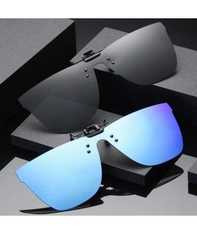 Rimless Polarized Clip-on Sunglasses for Prescription Glasses Anti Glare Driving Glasses Flip Up Sunglasses for Men Women - C...