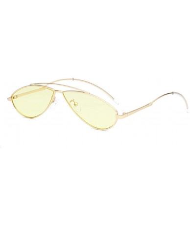 Cat Eye Women Retro Cat Eye Style Small Frame Suncreen Sunglasses - Golden Frame Yellow Lens - CY18WQ580WG $25.47
