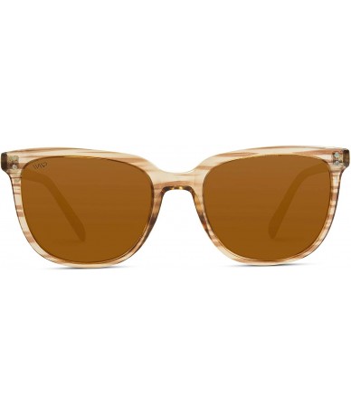 Square Classic Polarized Square Flat Retro Unisex Men Women Sunglasses - Brown Pattern / Brown Lens - C0193MY4R8I $55.17