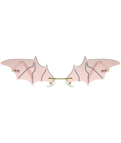 Rimless Bat Sunglasses for Women Rimless Sun Glasses Eyewear Shades - Silver Lens - CQ190398RA6 $24.15