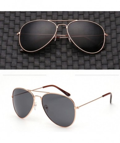 Square Classic Polarized Aviator Sunglasses for Men and Women Metal Frame UV400 Lens Sun Glasses - E - CE1908O3LSY $11.79