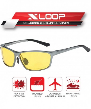Rectangular Polarized Aircraft Al-Mg Driving Sport Fishing Sunglasses For Women Men - CC18HU00IHI $21.05