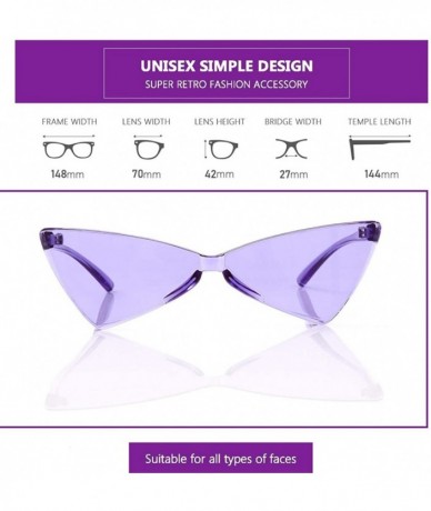 Rimless Triangle Rimless Sunglasses One Piece Colored Transparent Sunglasses For Women and Men - Purple - CJ18LARRYTH $9.93
