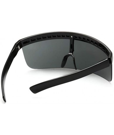 Oversized Retro Futuristic Oversize Shield Visor Single Sunglasses Flat Top Mirrored Mono Lens 172mm for Men Women - 1pcs - C...