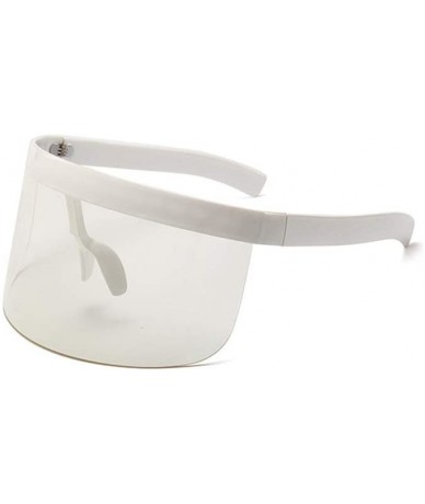 Oversized Retro Futuristic Oversize Shield Visor Single Sunglasses Flat Top Mirrored Mono Lens 172mm for Men Women - 1pcs - C...