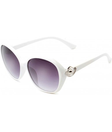 Oversized Retro Polarized Sunglasses Eye for Women PC Resin UV 400 Protection Sunglasses - White - CW18T2W33DC $31.51