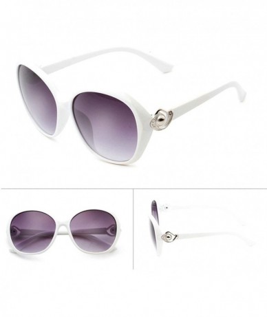 Oversized Retro Polarized Sunglasses Eye for Women PC Resin UV 400 Protection Sunglasses - White - CW18T2W33DC $19.22