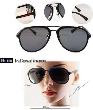 Sport Unisex Double Bridge Polarized Sunglasses - Blue/ Black Smoke - CS1858LKDKD $11.00
