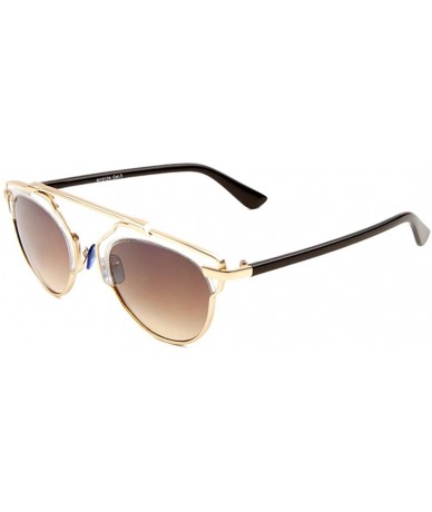 Oversized Glamour Aviator Sunglasses Metal Crossbar Mod Runway Fashion - Amber - CG17YKQWC07 $20.34