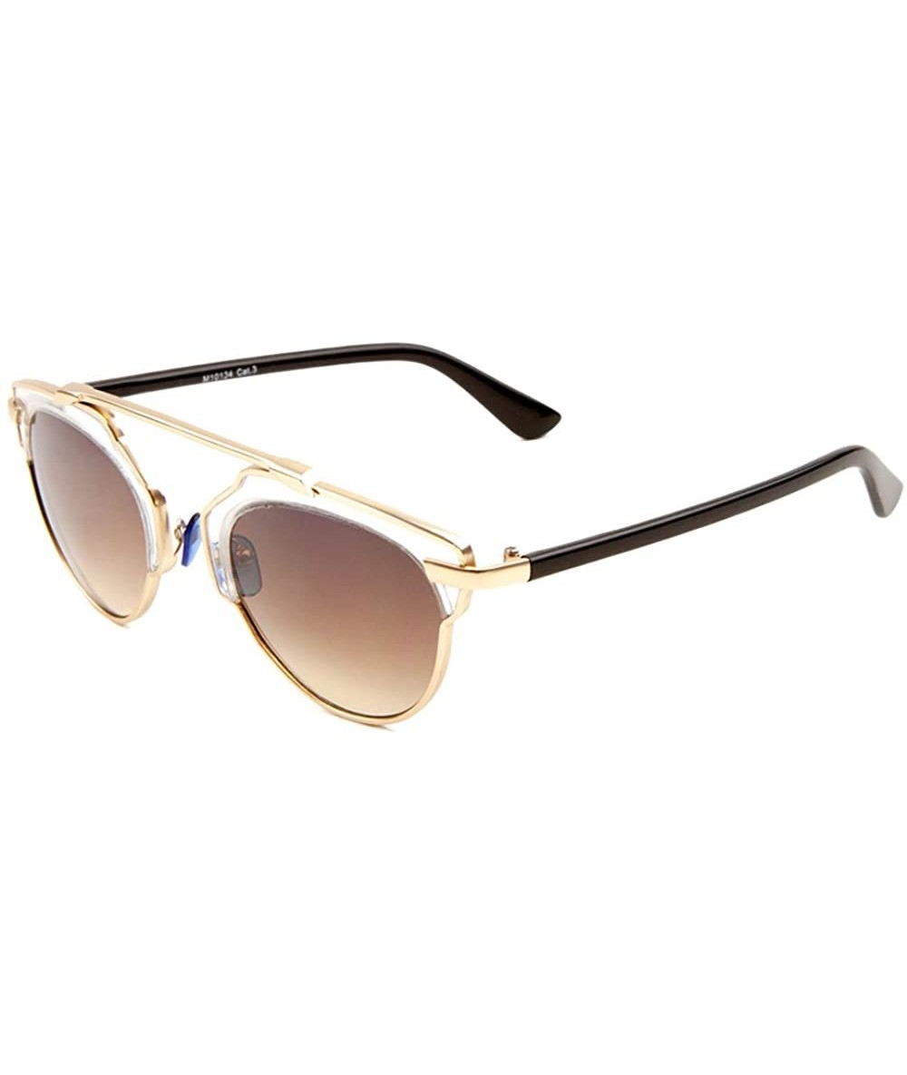 Oversized Glamour Aviator Sunglasses Metal Crossbar Mod Runway Fashion - Amber - CG17YKQWC07 $11.59
