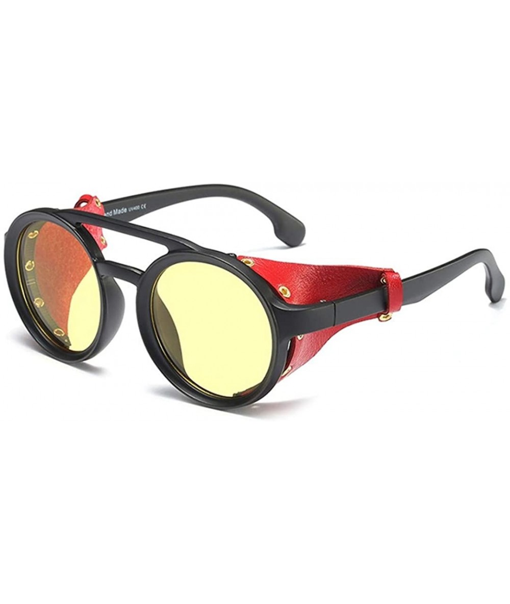 Goggle Steampunk Goggles Sunglasses Men Women Retro Shades UV400 Vintage Glasses 45746 - C6 red yellow - C518WO3R8ME $32.43