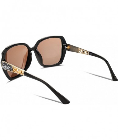 Butterfly Classic Polarized Women Sunglasses Sparkling Composite Frame B2289 - Ice Blue - C118CQL22KU $15.03